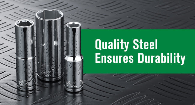 1/2" Drive, 11 Piece, 6 Point, SAE, Deep Chrome Socket Set