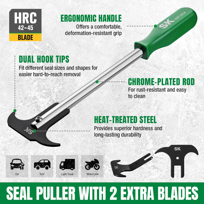 SK Tools USA - Seal Puller with 2 Extra Blades, #SK03482