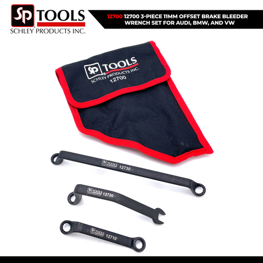 3-PIECE 11MM OFFSET BRAKE BLEEDER WRENCH SET FOR AUDI, BMW, and VW
