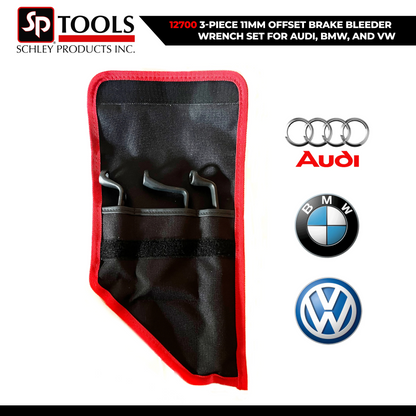 3-PIECE 11MM OFFSET BRAKE BLEEDER WRENCH SET FOR AUDI, BMW, and VW