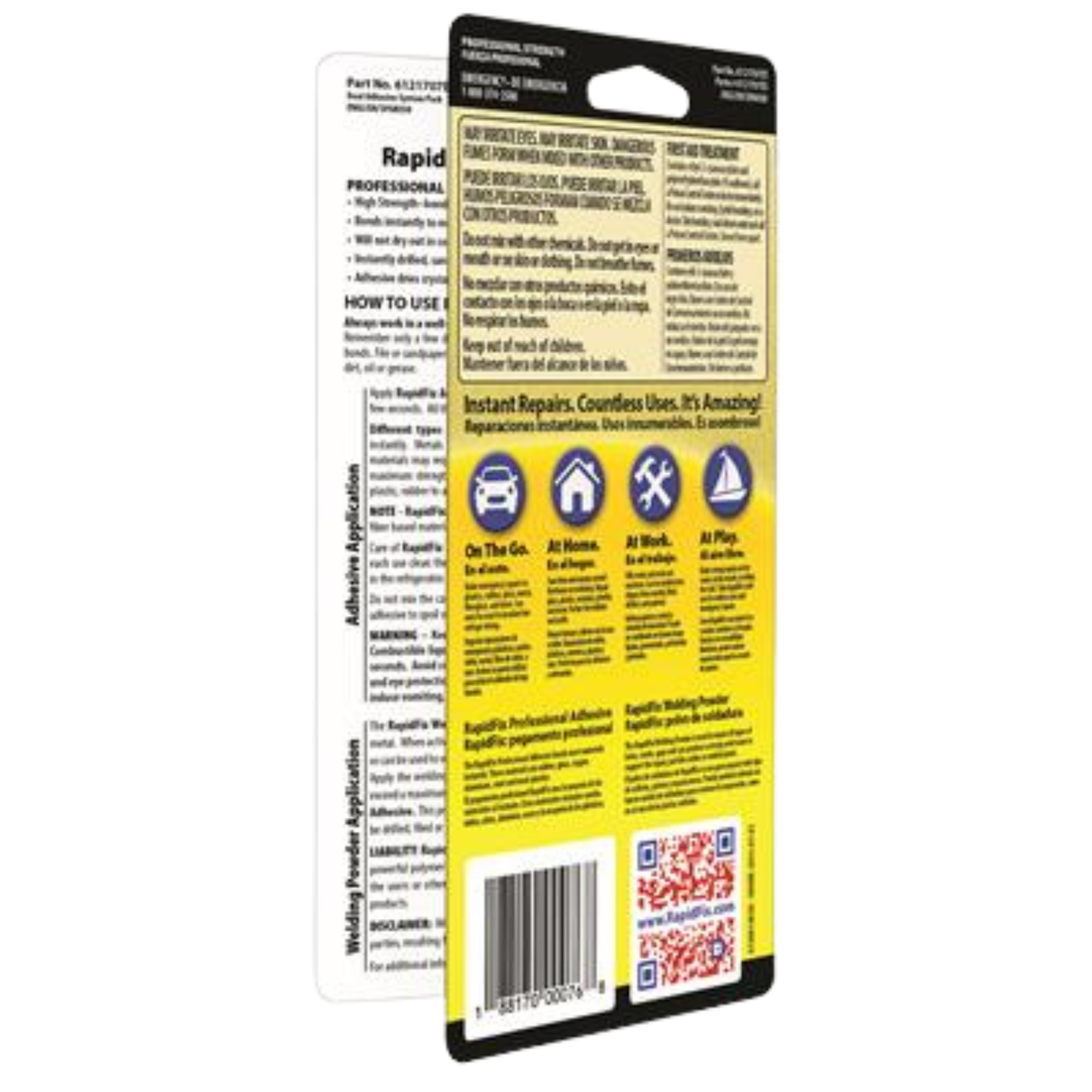 RapidFix - Hardware Dual Adhesive System, 10 ml (Single Pack, 12 Pack, Case of 6 / 12-Packs)