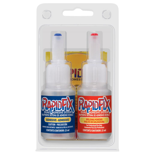 RapidFix - Professional Dual Adhesive System, 25 ml (Single Pack, 12 Pack, Case of 6 / 12-Packs)