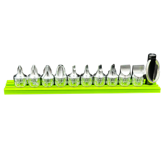 Stubby Flat and Philips Set 10pc 1/4″ Square Drive S2 Drivers, 6 Flat Drivers, 4 Philips (SFP)