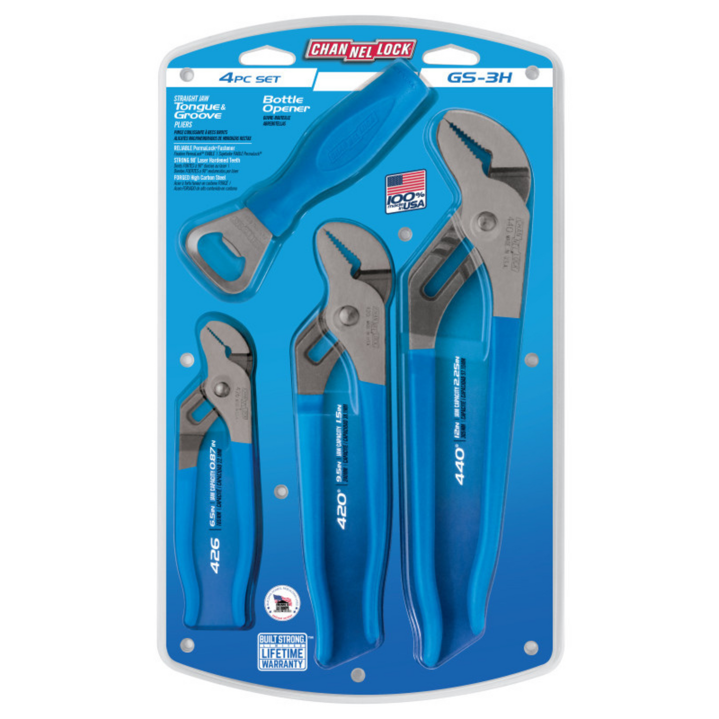 Channellock 3pc Tongue & Groove Pliers Set with Bottle Opener