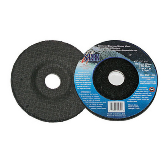 25 PK Depressed Center Type 27 Zirconia Grinding Wheels for Stainless Steel – Hubless. 4.5″ x 1/4″ x 7/8″ – 24 Grit