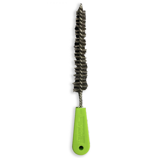 Green Battery Service Brush, Tapered Stainless bristles 10" long