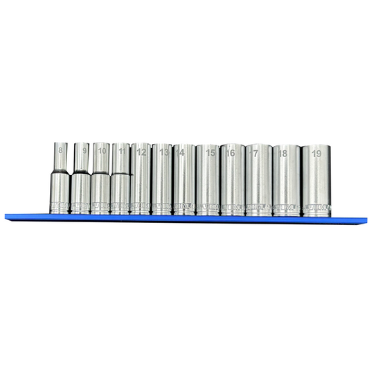 12 PC. 3/8” DR. METRIC SOCKET SET W/ 12″ BLUE MAGRAIL