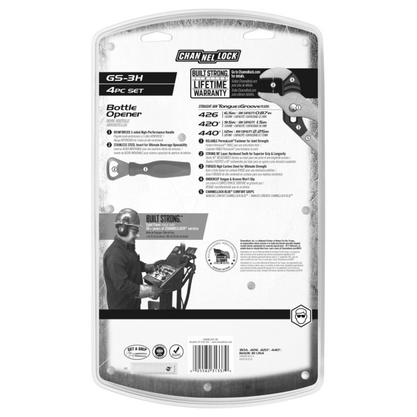 Channellock 3pc Tongue & Groove Pliers Set with Bottle Opener