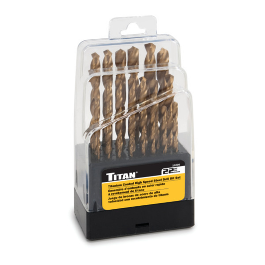 22 pc. Titanium Coated Drill Bit Set