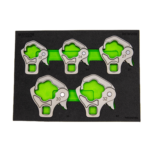 5 PC. 1/2” DR. LARGE RATCHETING FLARE NUT WRENCH SET (22, 24, 27, 30, 32MM)