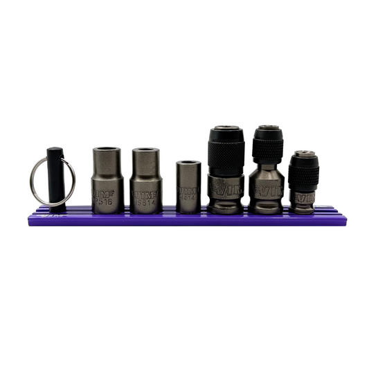 6 PC. IMPACT BIT HOLDER SET W/PURPLE MAGRAIL