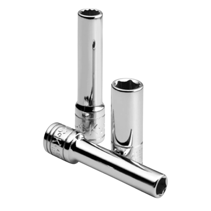 1/2" Drive 12 Point Fractional Deep Chrome Socket (3/8, 7/16, 1/2, 9/16)