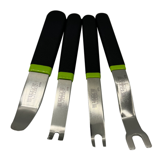 Door and Trim Tool Set, Stainless, 4 pc Set, Dipped Handles