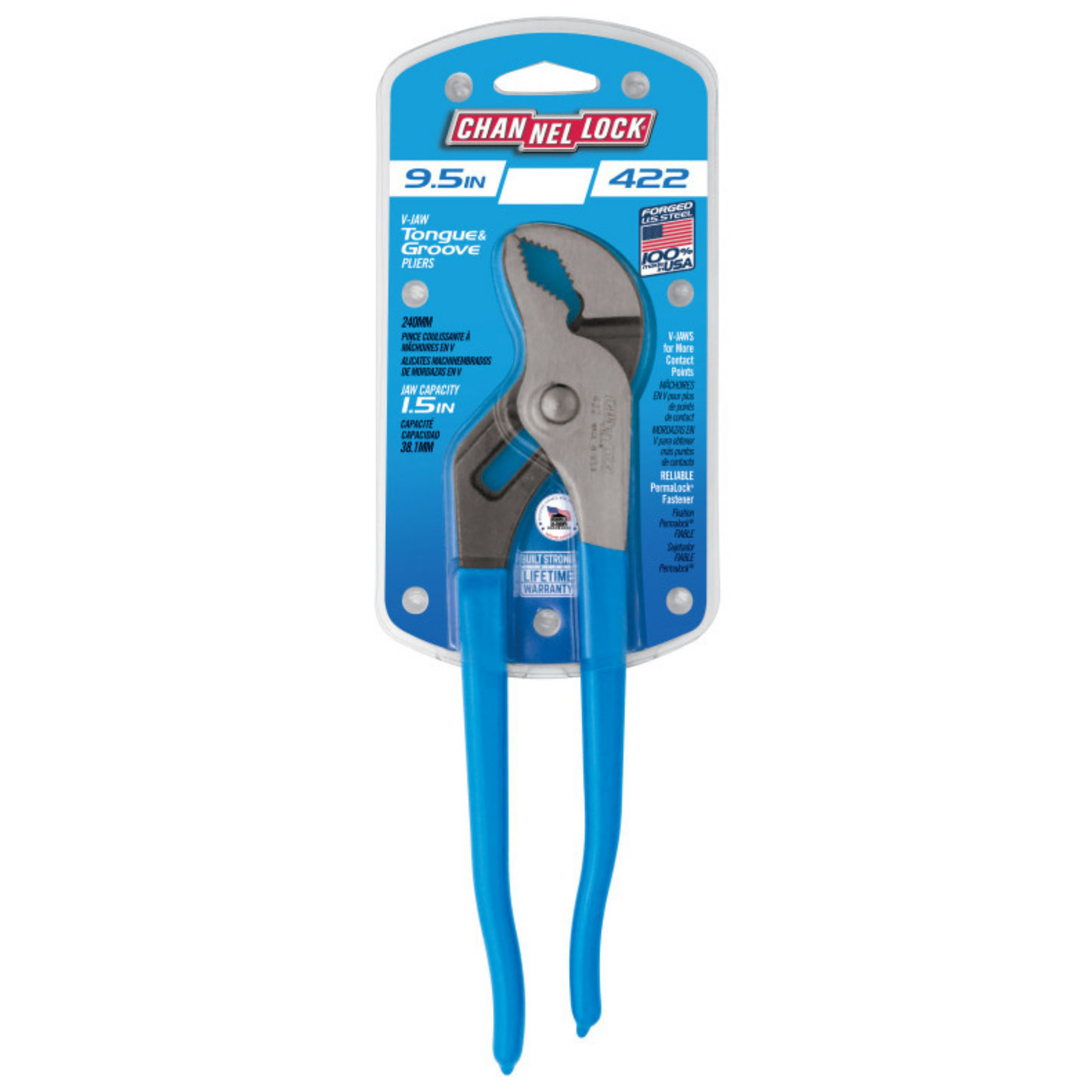 Channellock 9.5-Inch V-Jaw Tongue & Groove Pliers