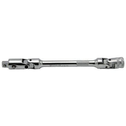 6" OAL 1/4" Dr. Double Joint Universal Locking Extension with Spring-Loaded Male End