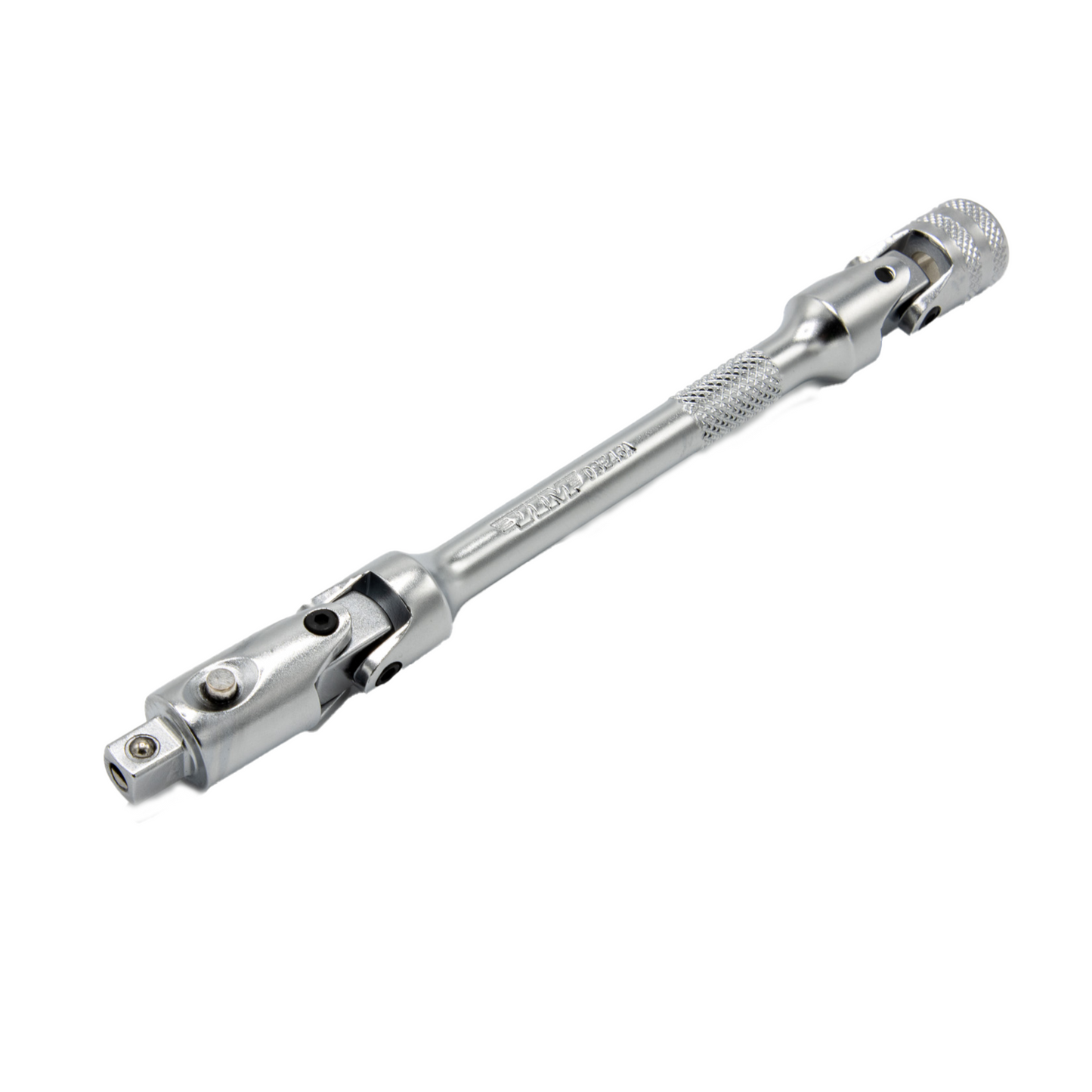 6" OAL 1/4" Dr. Double Joint Universal Locking Extension with Spring-Loaded Male End