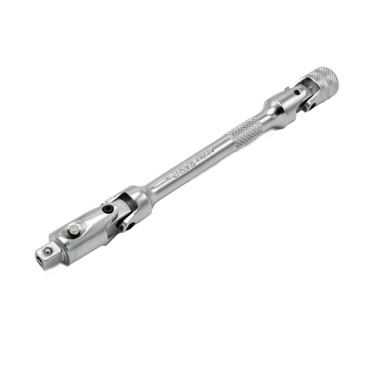 6" OAL 1/4" Dr. Double Joint Universal Locking Extension with Spring-Loaded Male End