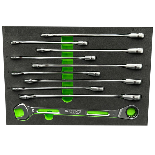10 PIECE SLIM ANGLED RATCHETING WRENCH SET