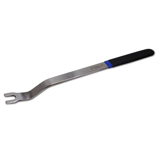 12″ XL Double Bend “U” Notch Door Panel Clip Tool, Stainless, Dipped Handle