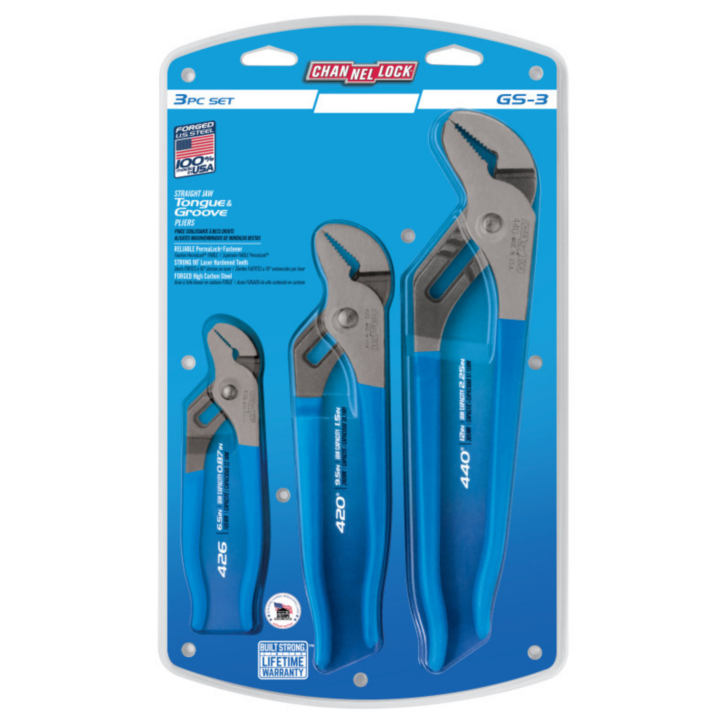 Channellock 3pc Tongue & Groove Pliers Set