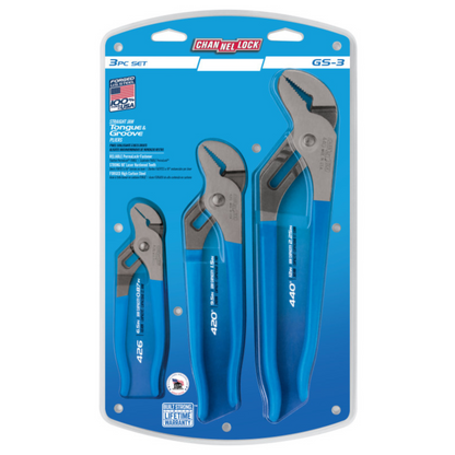 Channellock 3pc Tongue & Groove Pliers Set