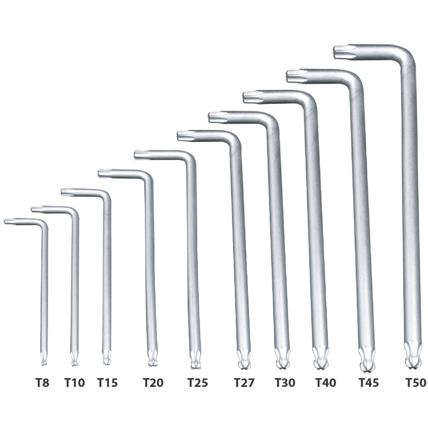 Torx L-Key Wrench Set – Half Cut Short Arm & Ball-End Long Arm (T8-T50)