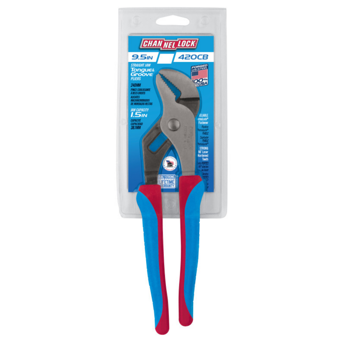 Channellock 9.5-Inch CODE BLUE® Straight Jaw Tongue & Groove Pliers