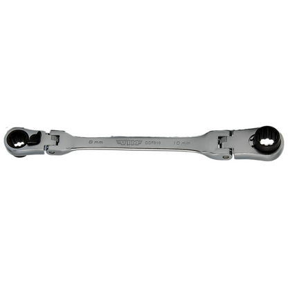 Double Deep Spline Flex Head Ratcheting Wrench Set (8 mm - 17 mm)