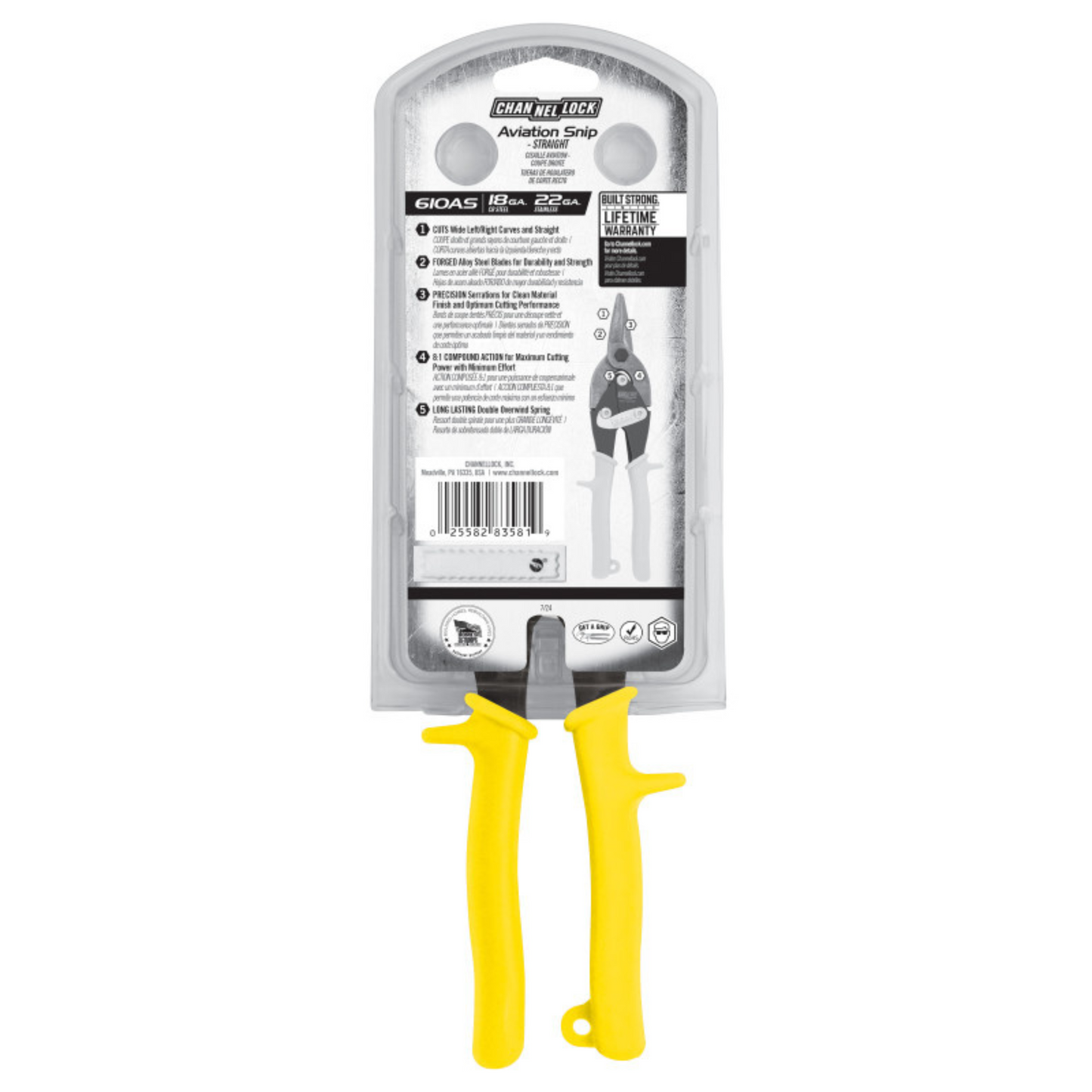 Channellock 10-Inch Straight Aviation Snip