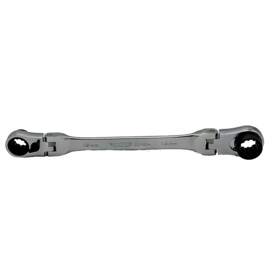 Double Deep Spline Flex Head Ratcheting Wrench Set (8 mm - 17 mm)