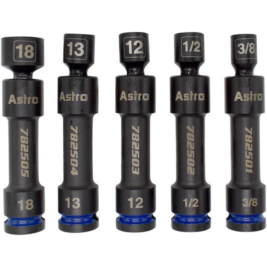 Astro Pneumatic - 1/2" Drive 12-Point Pinless Heavy-Duty Driveline Impact Socket Set