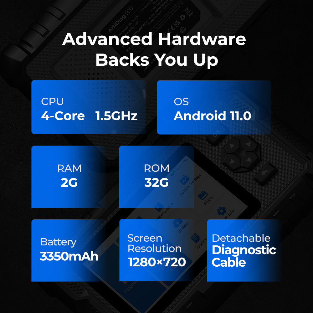TOPDON 5" Scan Tool - PCM/TCM/ABS/SRS Lifetime Updates 3 Ser Func