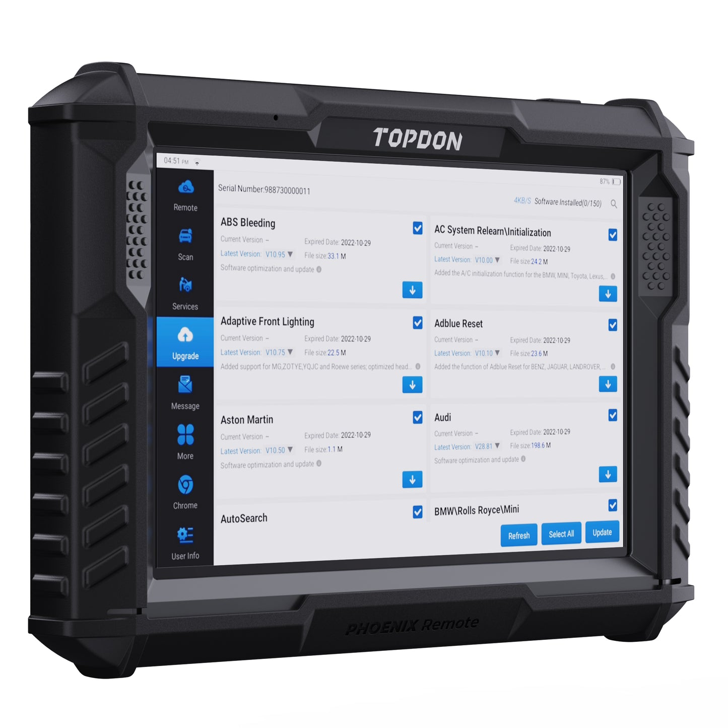 TOPDON 10.1" OE-Level Scan Tool Remote Programming, Cloud-Based Programming