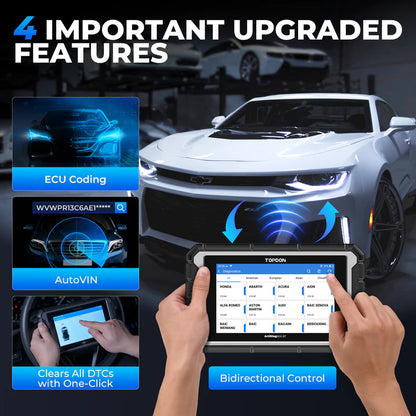 TOPDON 7" Bluetooth Scan Tool w/Serv Functions & Bi-Directional