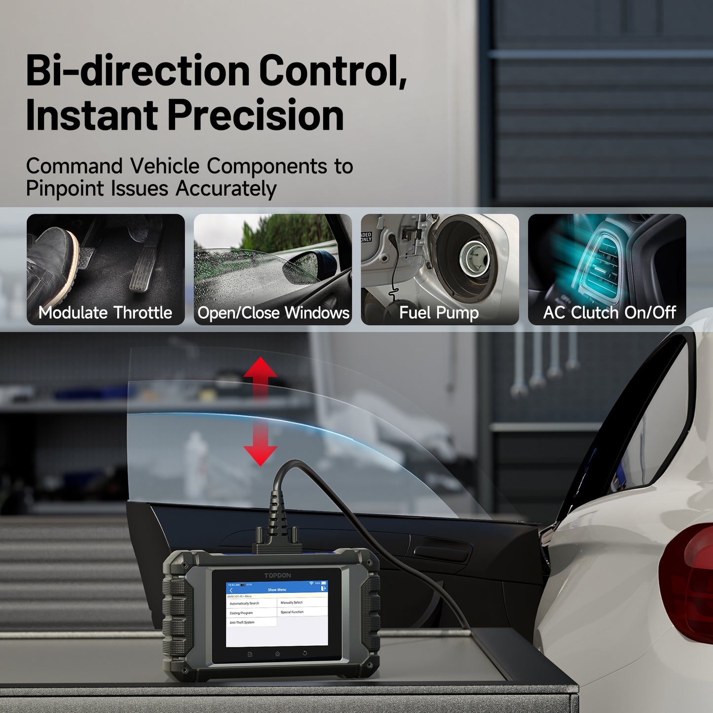 TOPDON 4" Scan Tool for Euro Vehicles, ECU Coding, Free Updates