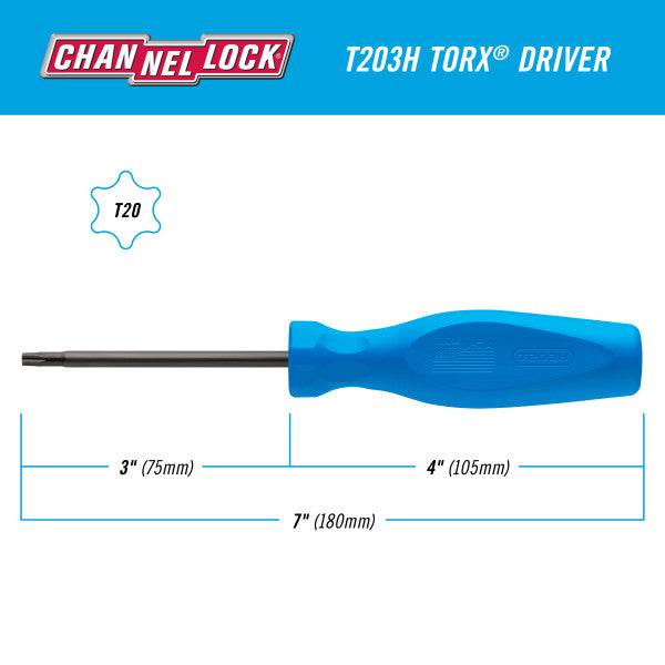 Channellock TORX T20 X 3-inch Professional Screwdriver