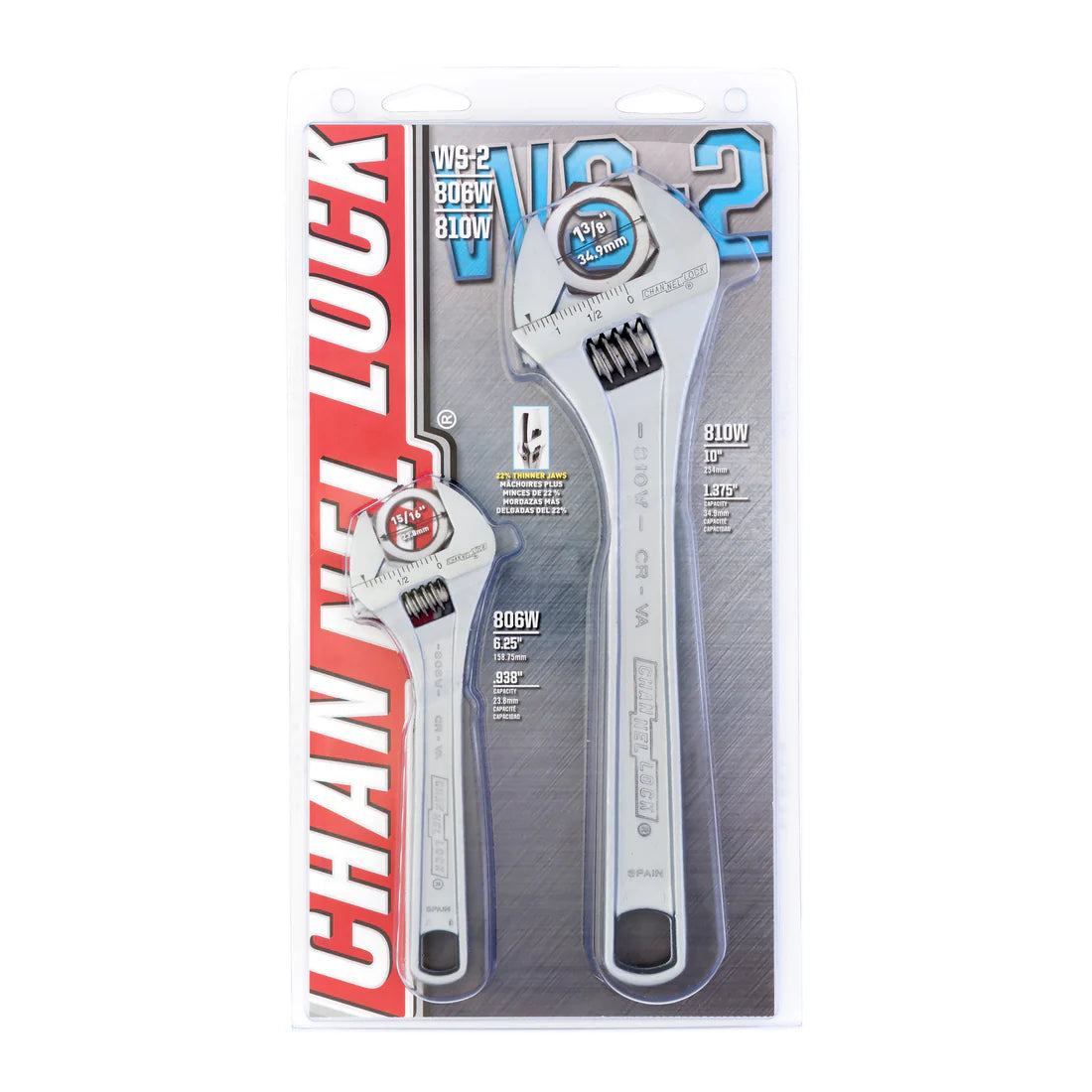 Channellock 2pc Adjustable Wrench Set