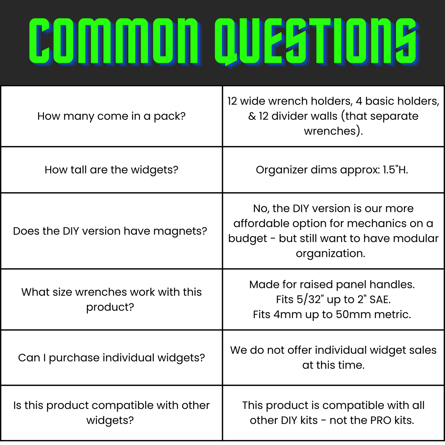 Toolbox Widget Wrench Organizer - Wide [DIY]