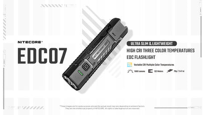 Nitecore EDC07 1500 Lumens Rechargeable Flashlight