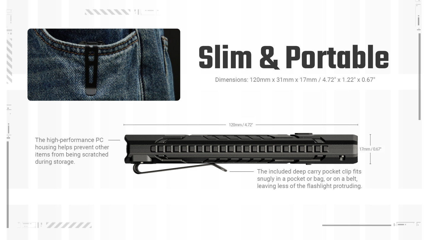 Nitecore EDC07 1500 Lumens Rechargeable Flashlight