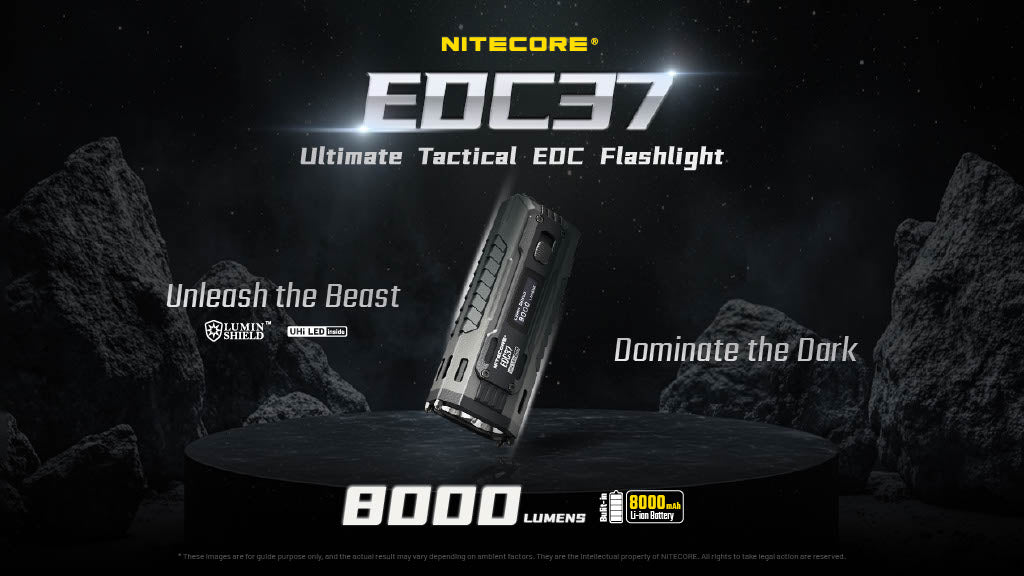 Nitecore EDC37 8000 Lumen USB-C Rechargeable Flat EDC Flashlight