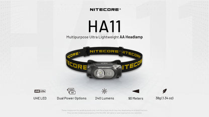 Nitecore HA11 UHE Multipurpose Lightweight AA Headlamp