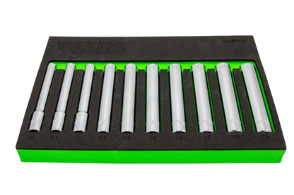 10 PC 3/8'' DR. EXTRA DEEP 6PT SOCKET SET (10 - 19MM)