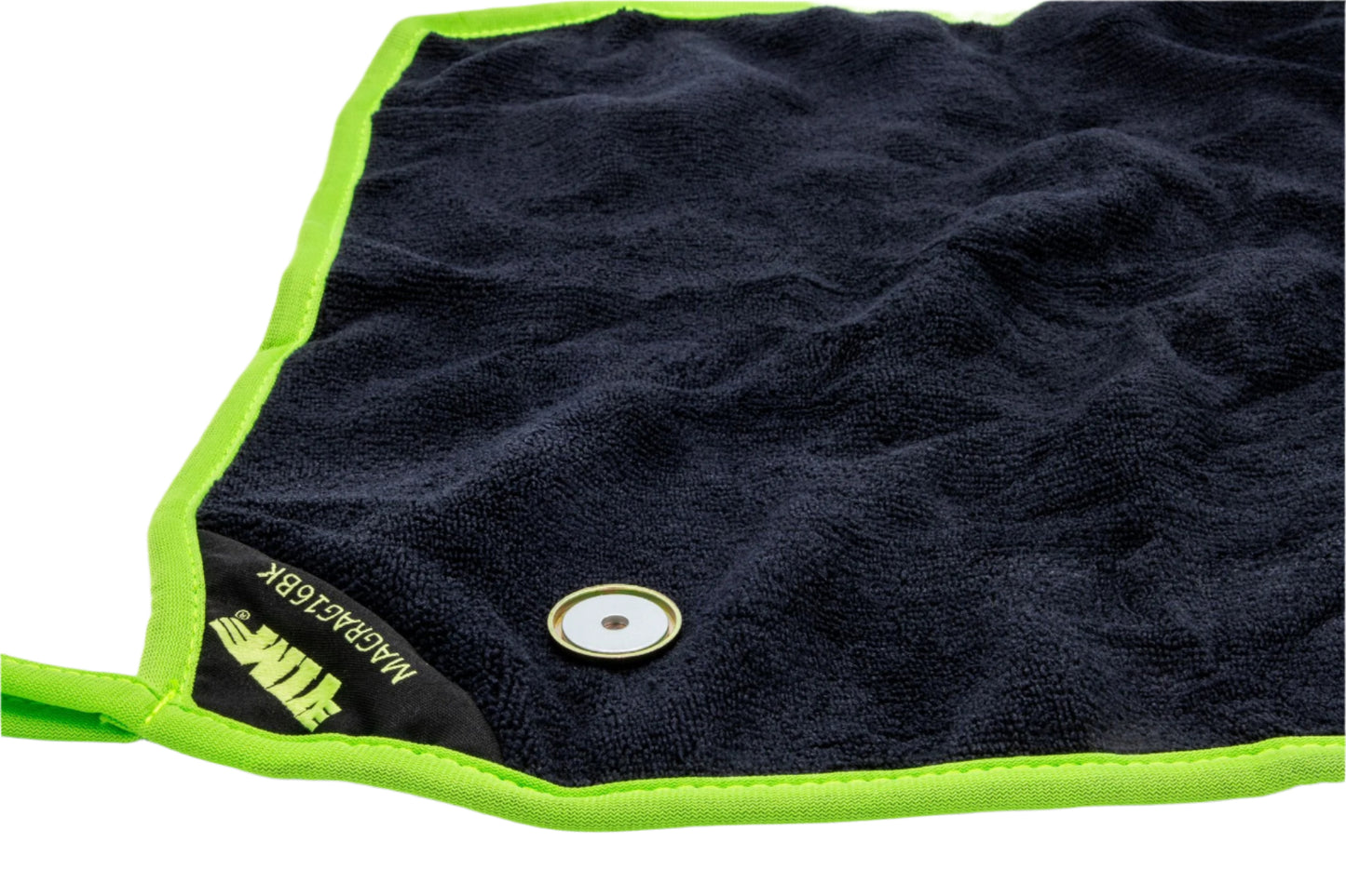 16'' X 16'' MAGNETIC MICROFIBER RAG - BLACK & GREEN